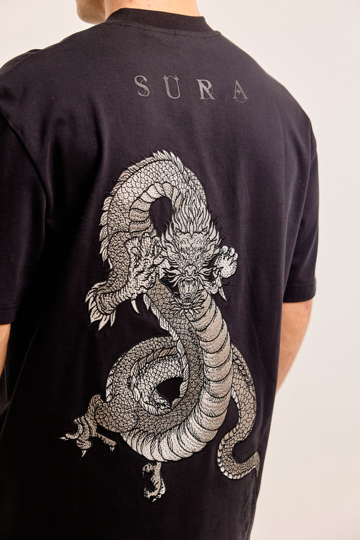 Regular Fit Dragon T-Shirt black