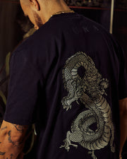 Regular Fit embroidery. Dragon T-Shirt black