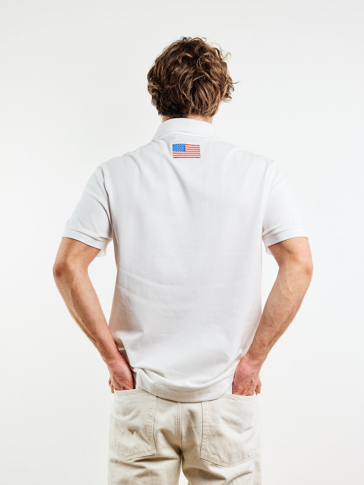 Polo Us Collection Regular Fit Stretch-Piqué White